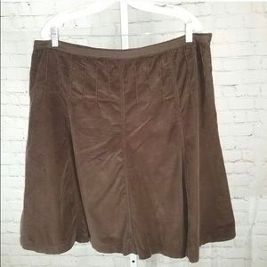 Boden A-Line Fine Waled Corduroy Skirt Brown